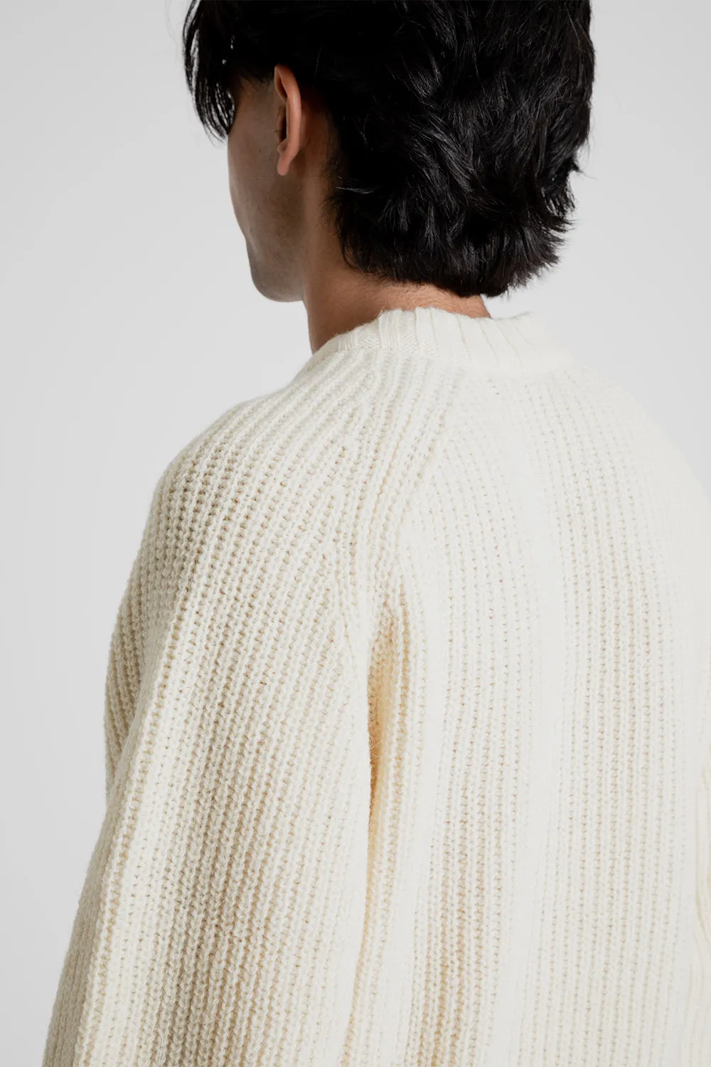 Aidan Shetland Crewneck Jumper - Off White