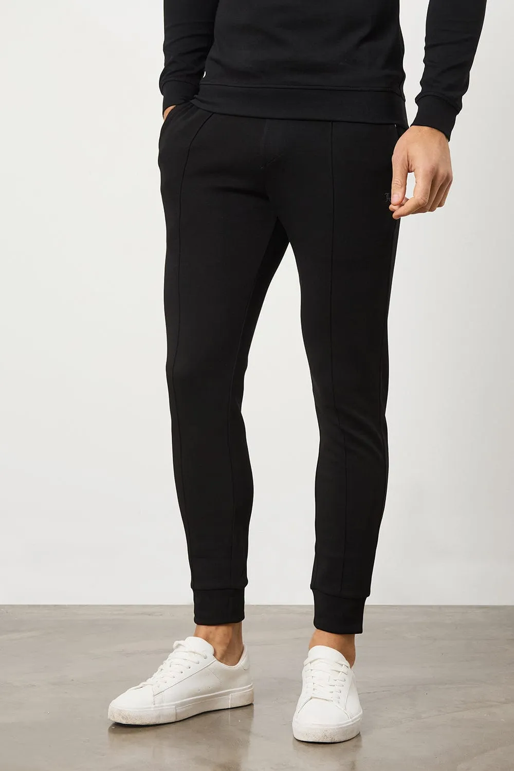 Interlock Sweat Jogger in Black