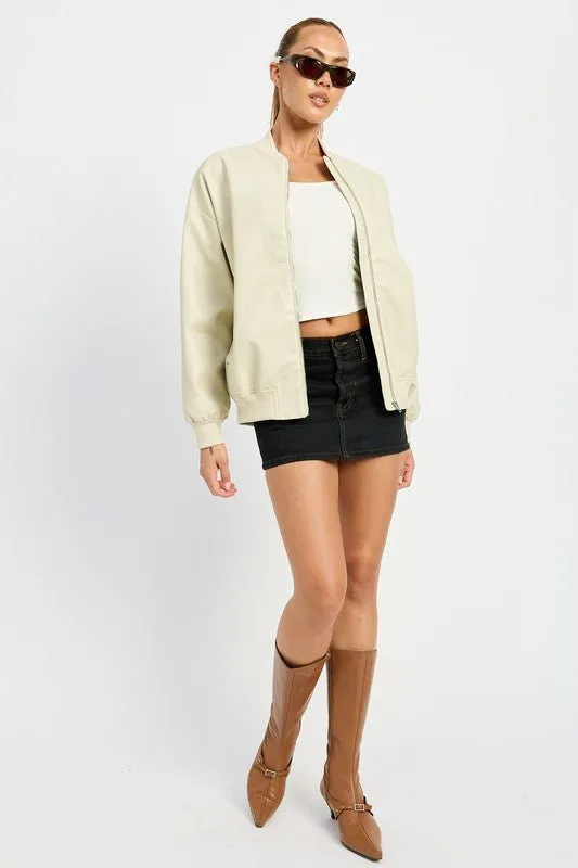 Leather Bomber Jacket