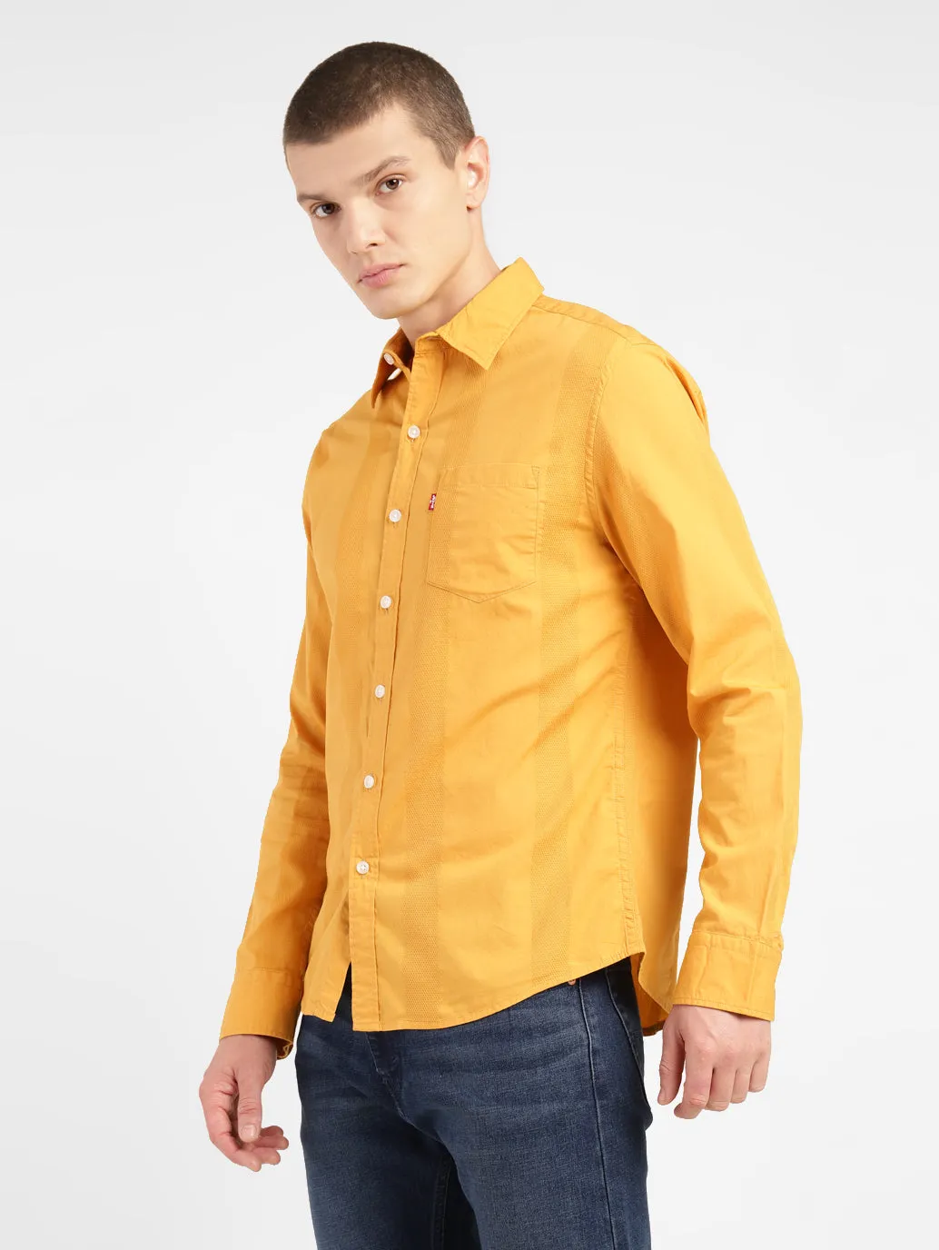 Men's Self Design Slim Fit Shirt